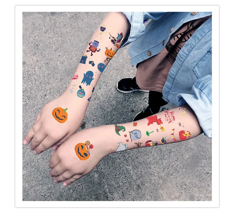 

Halloween tattoo stickers environmental friendly funny cartoon funny children's tattoo stickers disposable tattoo stickers