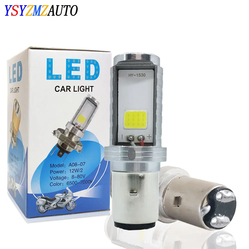 1pcs BA20D Headlight Bulb H6 LED Scooter Light Hi-Lo Beam Light Lamp Bulb Motorcycle Auxiliary Lights Led Headlight 6500K 12V
