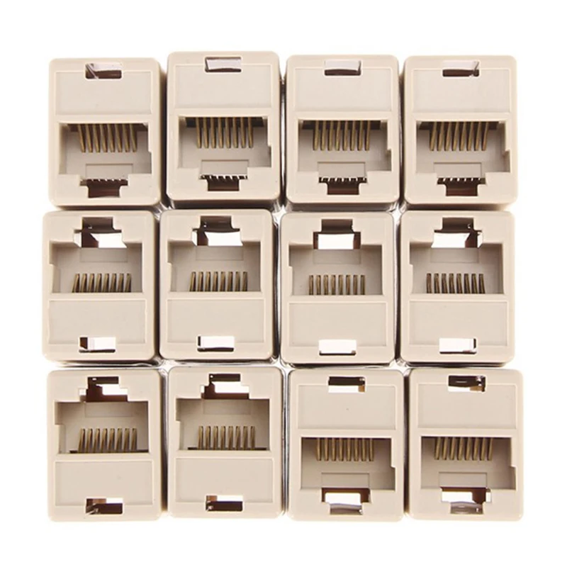 50 шт./упак. RJ45 CAT5 с соединительным сети LAN Кабельный соединитель расширителя адаптер