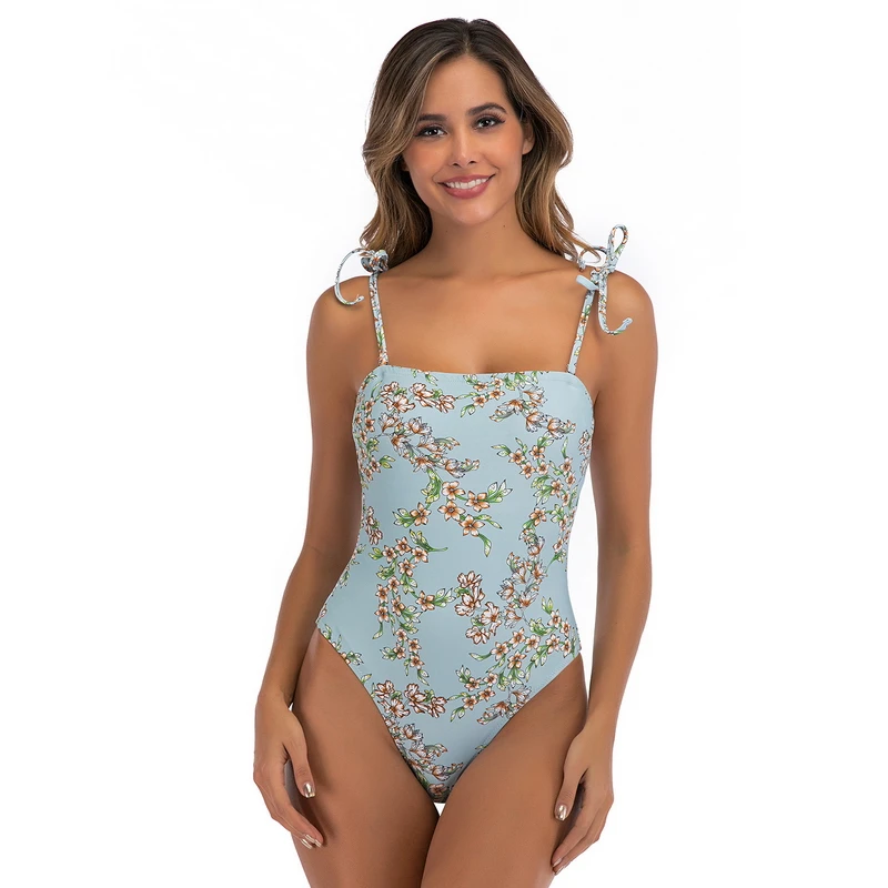 Новинка, сдельный купальник бикини, женский сексуальный тонкий купальник, регулируемый плечевой ремень, открытая спина, купальник с принтом, монокини, Mujer
