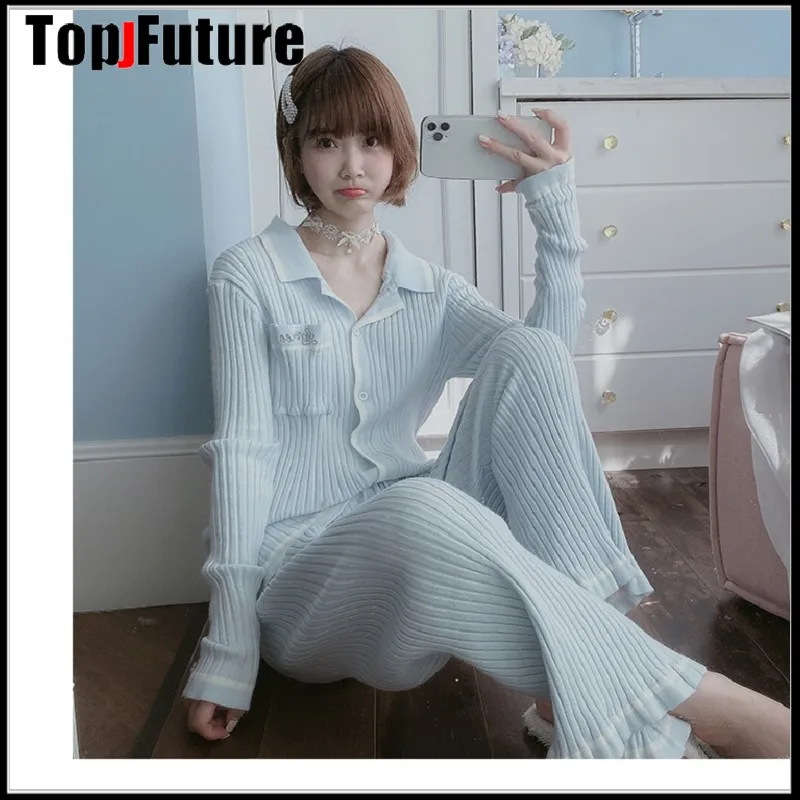 3-colors-women-girl-soft-home-clothes-sweet-love-set-autumn-and-winter-warm-pajamas-leisure-wear-home-wear-home-clothes