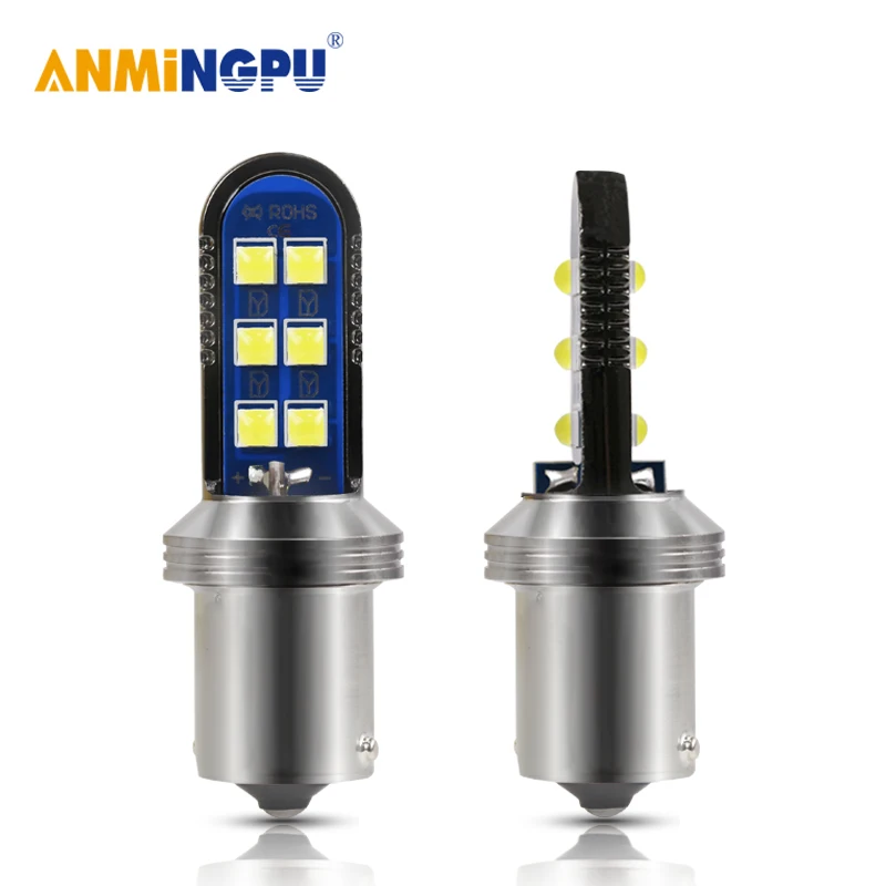 ANMINGPU 2x сигнальная лампа Ba15s Led 1156 Canbus P21W BAU15S PY21W 3030SMD 1157 BAY15D P21/5W стоп-сигналы