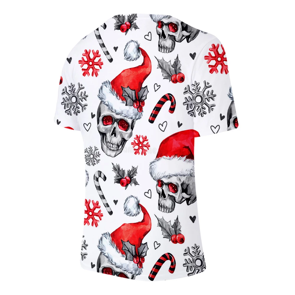 Luckyfriday, Женская Мужская Рождественская футболка, подарок, 3D топы с коротким рукавом, Санта-Клаус, снеговик, олень, новинка, футболка,, Новогодняя одежда