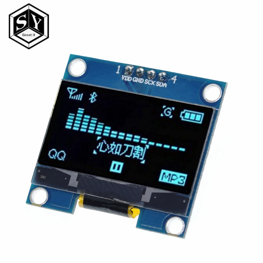 Здорово 1 шт. 4PIN 1," O светодиодный модуль белый/синий цвет 128X64 1,3 дюймов O светодиодный ЖК-дисплей светодиодный Дисплей модуль 1,3" IIC I2C общаться