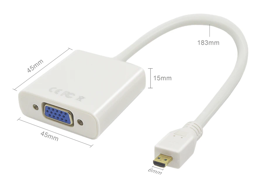 Raspberry pi 4 Micro адаптер hdmi-vga с usb-кабелем для передачи данных и с аудио портом кабеля или компьютера, настольного компьютера, ноутбука, ПК, монитора