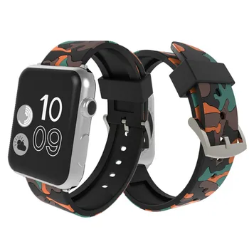 

Camouflage strap for Apple watch band 44 mm 40mm iWatch band 42mm 38mm Silicone sport bracelet watchband for Apple watch 4 3 2 1