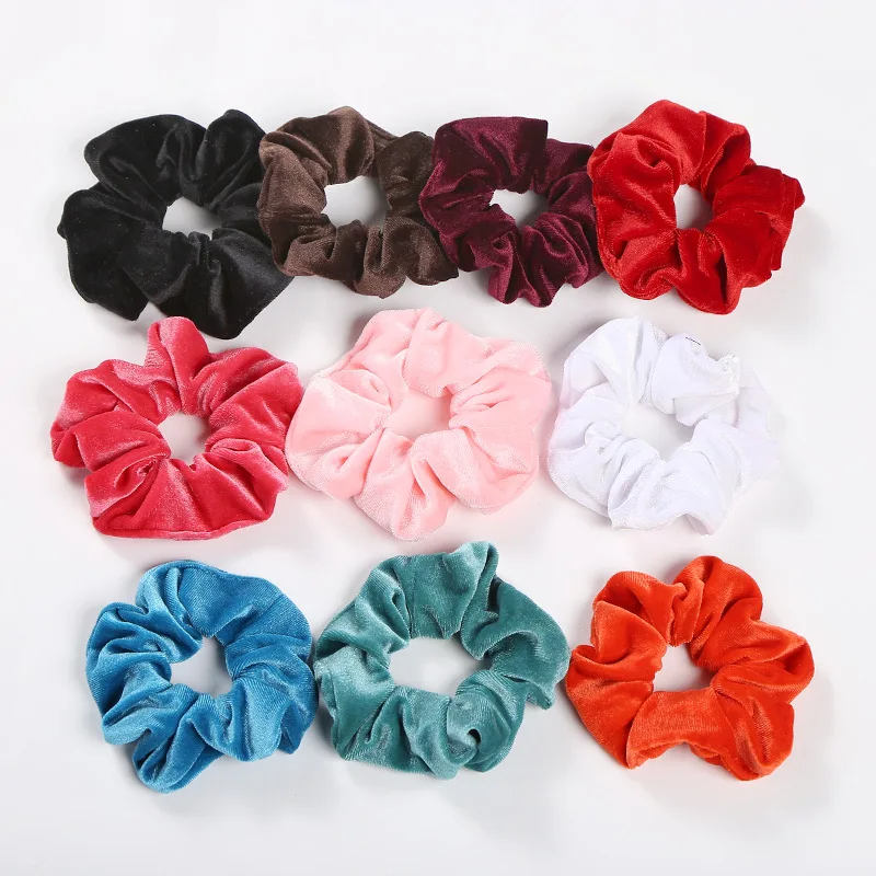 

a pack of 10 pcs Velvet Scrunchie sets Women Girls Elastic Rubber HairBands Accessories Gum Tie Hair Ring Rope Ponytail Holder