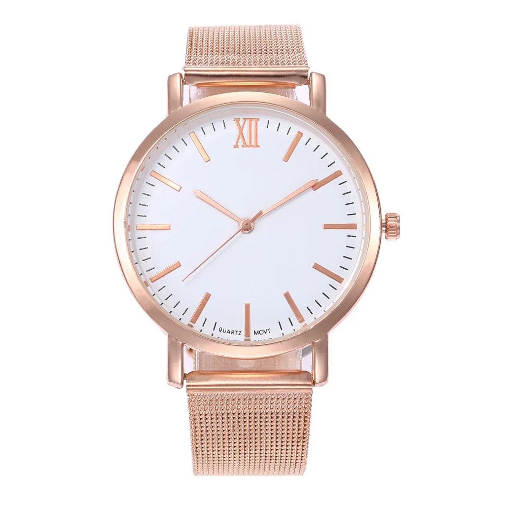 

AliExpress Hot Selling Watch Simple Three Needle Steel Wire Mesh Belt Watch Women's Non-Logo Quartz Watch