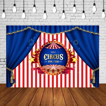 

Circus Blue Curtain Birthday Photography Backdrop Newborn Baby Portrait Photocall Photophone Photo Studio Background SM882