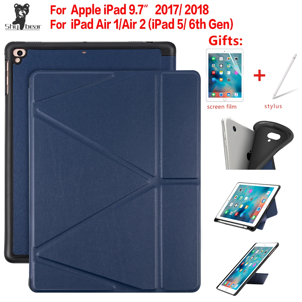 Умный чехол для iPad 9 7 2017 2018 подставка из искусственной кожи Air 1 2 5 6 го поколения с