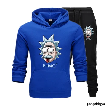 

2020 new men's skateboard Rick Morty cotton Printed Fleece Hoodies boutique casual clothes hoodies suit jacket + pants men set