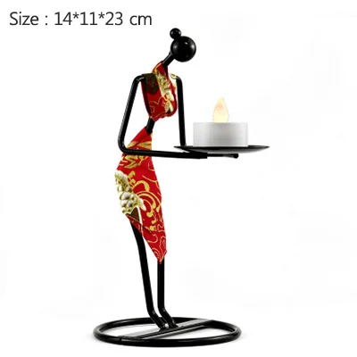 Red-A-Candle Strongwell китайский церемониальный чай горничной официантки подсвечник персонажа скульптура настольный домашний декорации и подарки на день рожденья - Цвет: Red-A-Candle