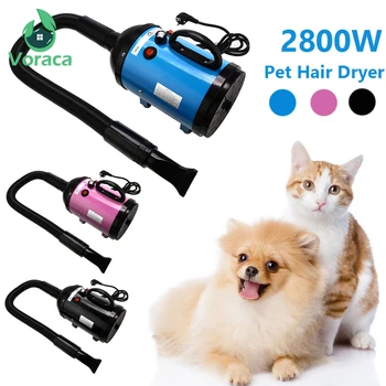 

Powerful Pet Dryer Blower 2800W 220V Cat Dog Adjustable Strong-Power Low Noice Blower 3 Nozzles Salon Home Drying Hair Large Dog