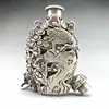 OLD CHINESE TIBETAN SILVER SNUFF BOTTLE HANDMADE HOLLOW EAGLE Parrot sachet 2