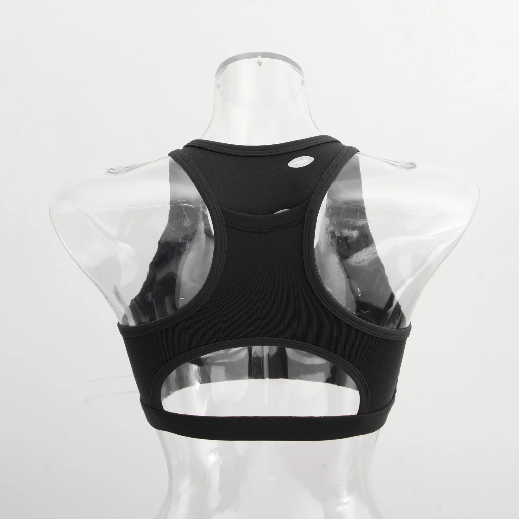Casual Comfortable Seamless Pad Inserts Sports Bra Support Yoga Workouts Tops Racerback with Back Pocket