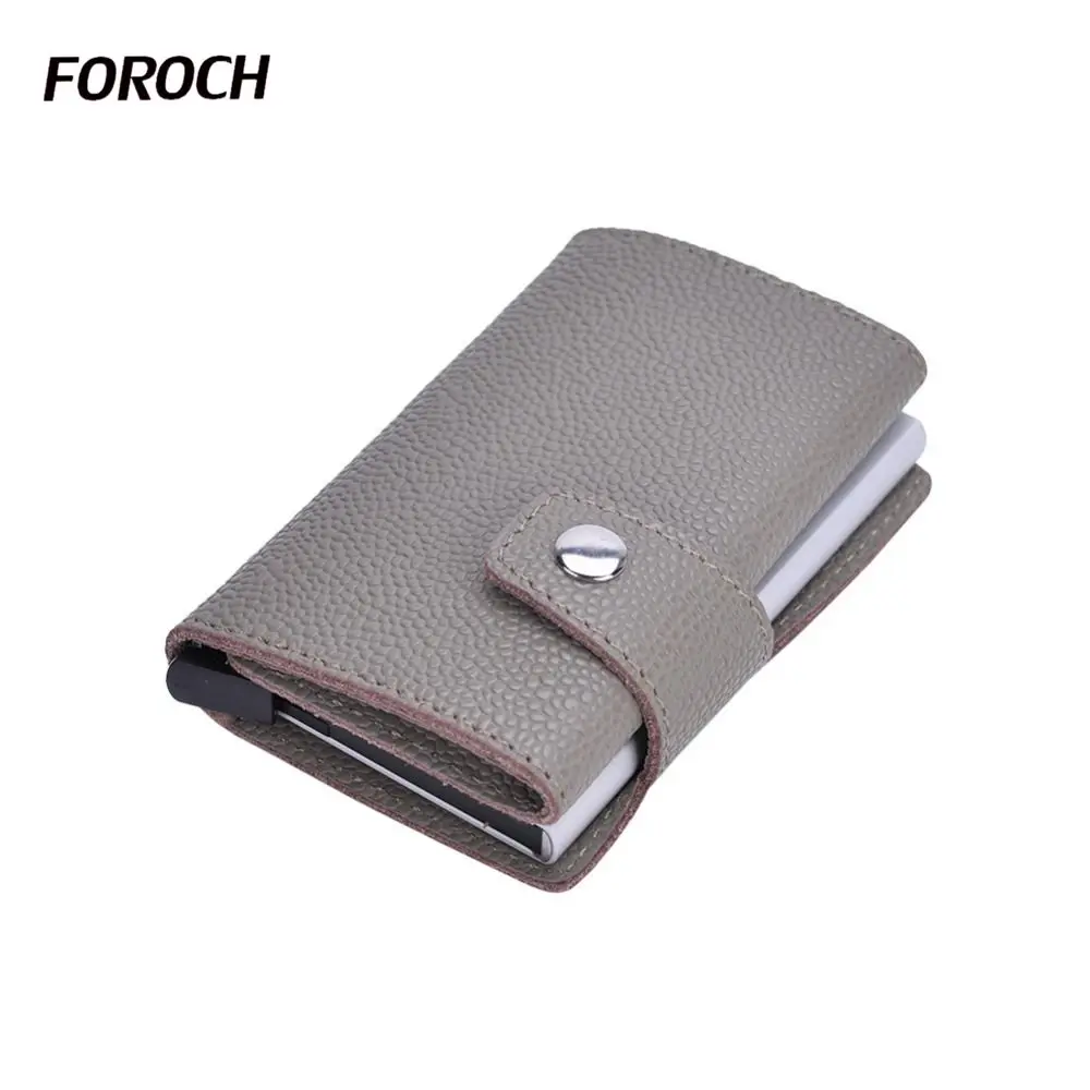 

New Antitheft Men Vintage Credit Card Holder 569 Blocking Rfid Wallet Leather Unisex Security Information Aluminum Metal Purse