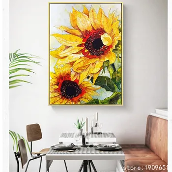 

cotton no frame impression sunflowers canvas printings oil painting printed on cotton home wall art posters decoration picture