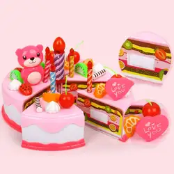 37 шт./компл. с днем рождения торт игрушка фрукты Еда резки Кухня Еда ролевая для малышей подарок для девочек Q6PD