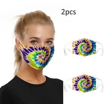 

2pc Fashion Printed Mouth Mask Outdoor Dustproof Anti Foggy Haze Mascarilla Breathable Reusable Cotton Face Mask Protective Mask