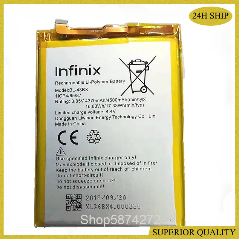 Высококачественный аккумулятор 4370 мАч для Infinix BL-43BX BL43BX смартфона | Электроника