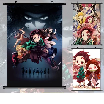 

(40*60cm)Demon Slayer: Kimetsu no Yaiba Plastic Wall stickers anime around posters wall scroll painting Fiction Tanjirou Nezuko