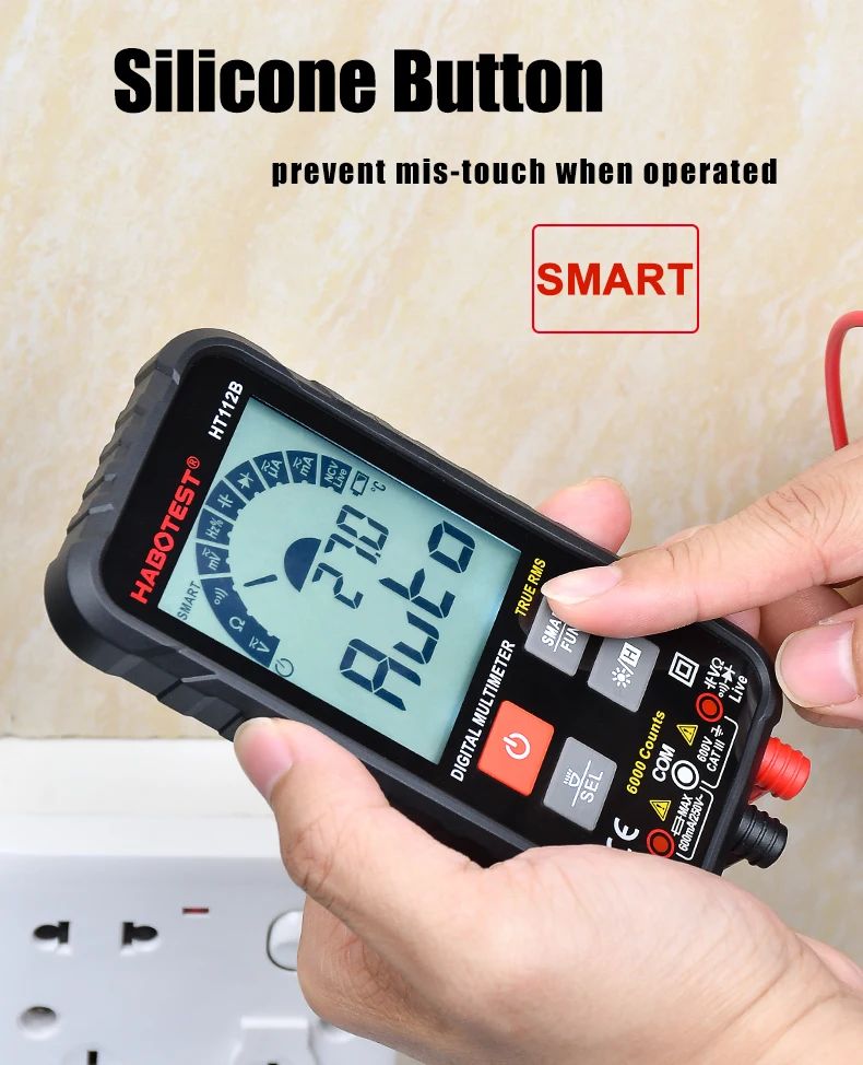 HABOTEST New Generation 600V Smart Intelligent Phone Digital Multimeter Ohm Capacitance Hz AC DC NCV Advance Multimetro Tester