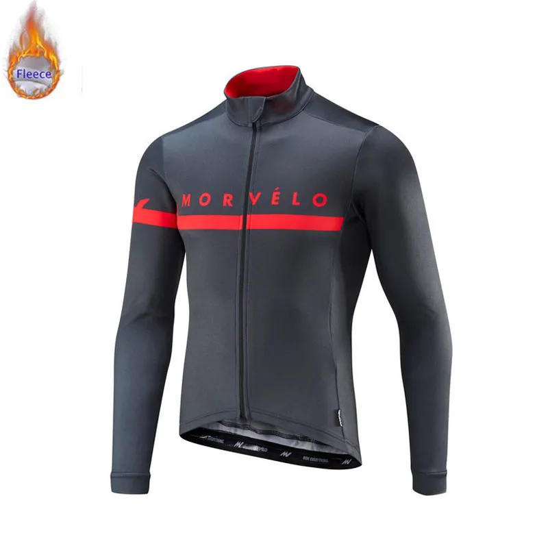 Pro team New Men Long Sleeve Winter Thermal Fleece Bicycle Morvelo Cycling Jersey Warm Winter Moutain Bike Cycling Clothing