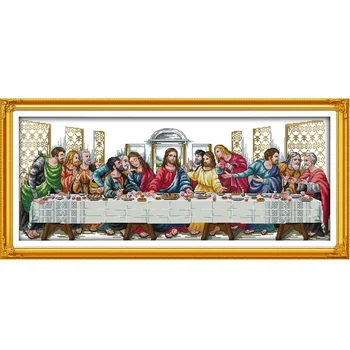 

The Last Supper Cross Stitch Set Embroidery Kits Needlework Handmade DIY DMC Handicrafts Jesus Christ Home Decoration Painting