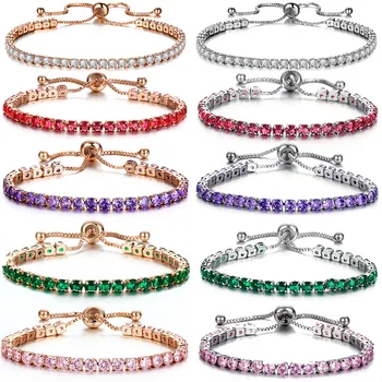 

5 Colors Fashion Cubic Zirconia Tennis Bracelet & Bangles For Women Gifts New Luxury Armbanden Voor Vrouwen Bijoux