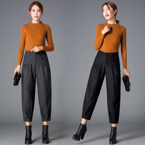Модные повседневные брюки на молнии; большие размеры; Pantalon Femme; повседневные брюки с карманами и высокой посадкой; корейские свободные