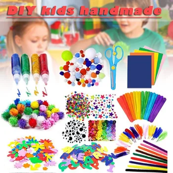 

Kids Childrens Craft Art DIY Jar Large Crafting Crafts Large Toy Set Children Handmade Collage Art Kit UY8