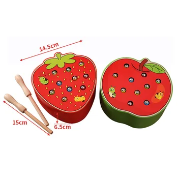 

1-2 years old baby magnetic fishing toy baby magnet catching bug game girl child puzzle catching caterpillars Color perception