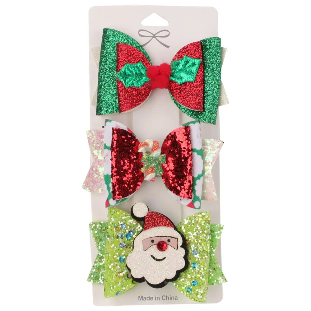 

New Christmas Bow Hair Clips For Girls Santa Hat bows Hairpins Baby Girl Lovely Natal party Barrettes Party Hair Accessories