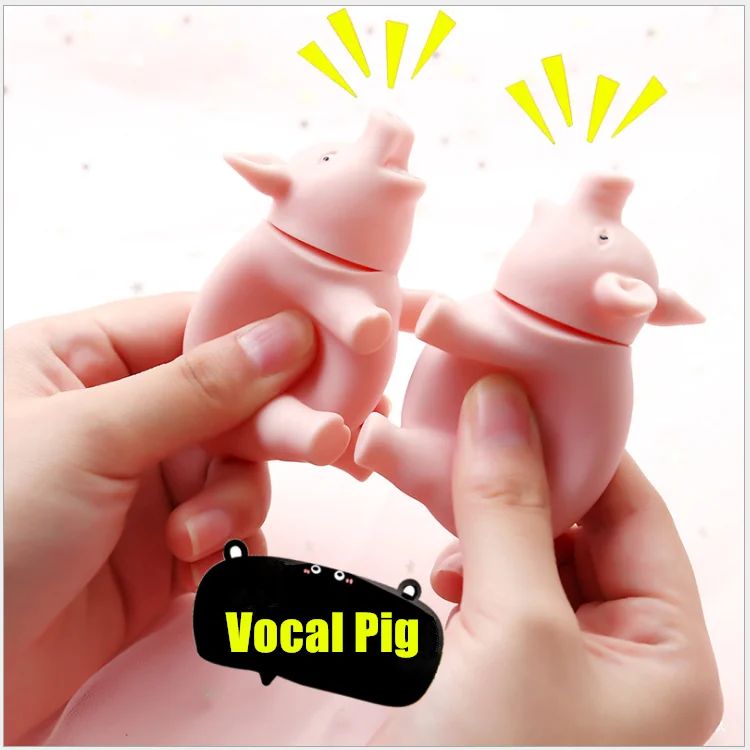 Забавная розовая мини свинка со звуком сжимаемая игрушка детские игрушки для