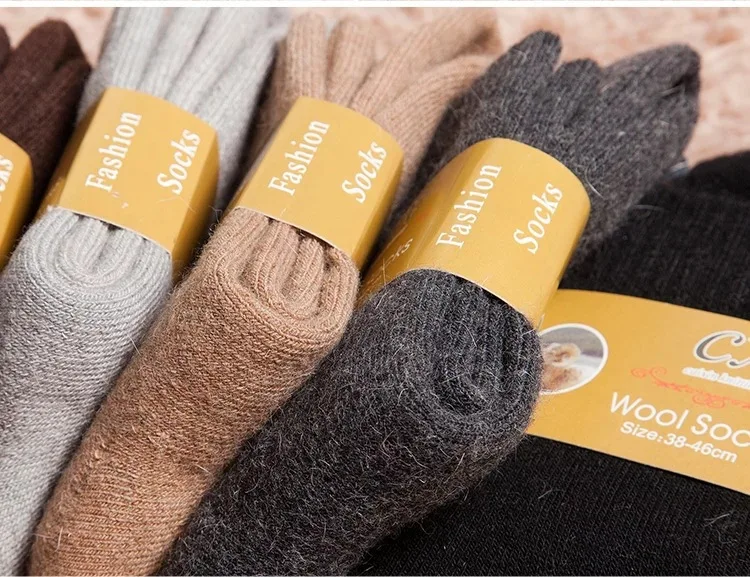 Ультра-толстые шерстяные носки Мужская однотонная корейский стиль теплые уплотненные осень-зима дышащая Повседневное Высокое качество