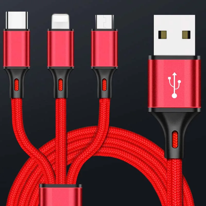3 в 1 зарядный кабель с USB C usb type c Micro lightning