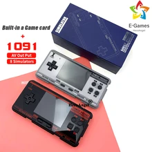 Fc3000 handheld game console 8 simulador preto e cinza crianças tela colorida jogo console construído em 1091 jogos