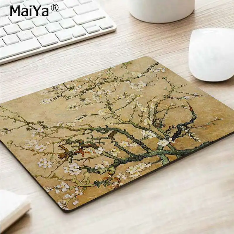 MaiYa almond blossoms van gogh paiting резиновый DIY дизайн игровой с узором коврик для мыши Лидер продаж игровой коврик для мыши