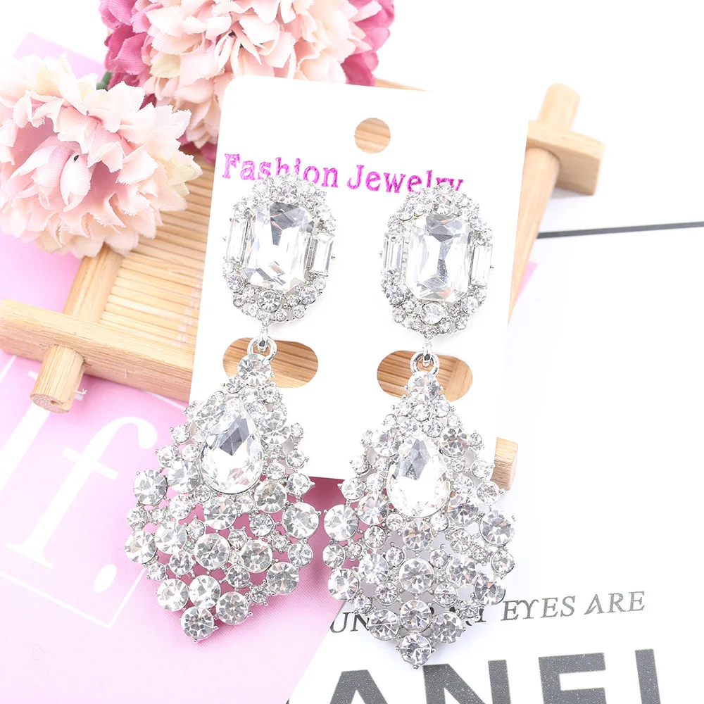 

Women Drop Earring Bridal Wedding Jewelry Leave&Water Drop Shape Earring Cubic Zirconia New Fashion Bridal Accessories