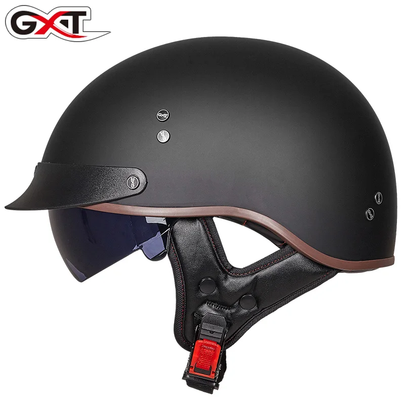 GXT Ретро винтажный мотоциклетный шлем, Мото шлем с открытым лицом, скутер, байкер, мотоциклетный гоночный шлем для верховой езды с точечной сертификацией - Цвет: Colour 12
