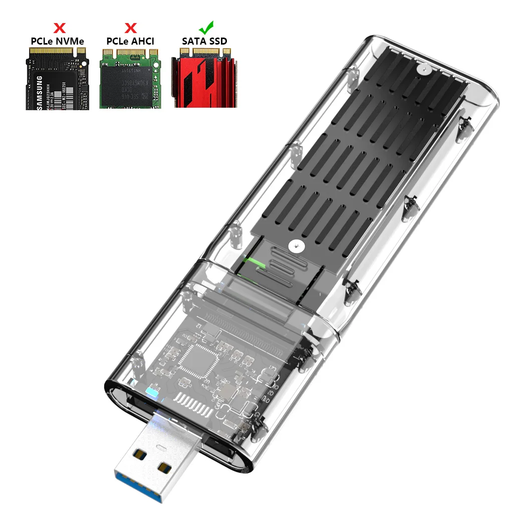 Newly M2 SSD CASE SATA Chassis M.2 To USB 3.0 SSD Adapter For PCIE NGFF ...