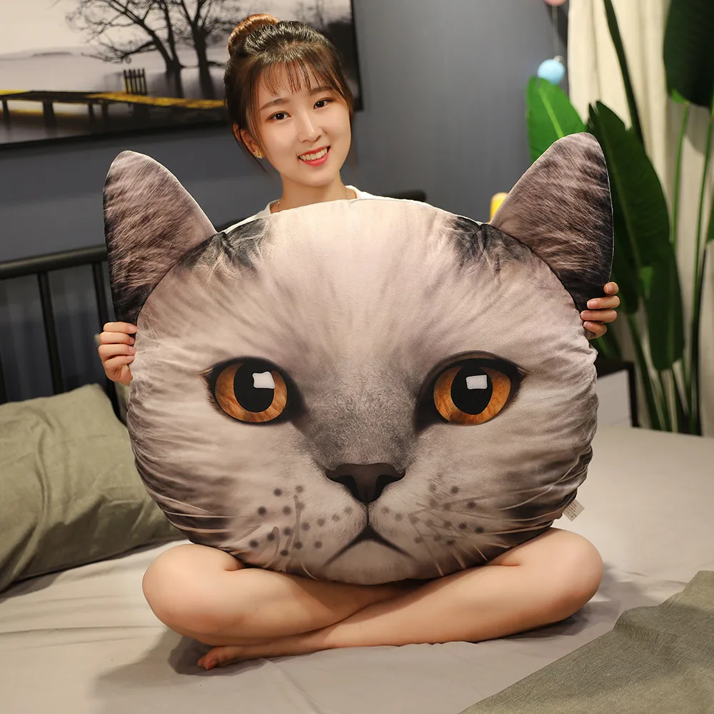 Большая кошка кукла подушка мягкие животные Плюшевые игрушки Мягкая Подушка плюшевая Лежанка для котиков 3D принт кошка игрушки Девочка Рождественский подарок