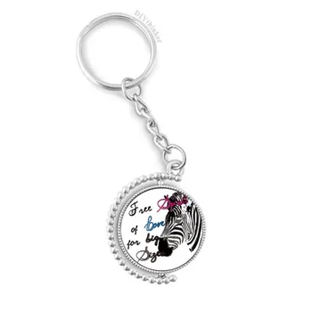 

Simple Pinto Picture Letter Animal Rotatable Key Chain Ring Keyholder