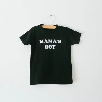 

Summer Cotton Baby Clothes Short Sleeve T-shirt MAMA'S BOY Letter Printed O Neck Tee Tops Loose Boys Girls Pullover Tops