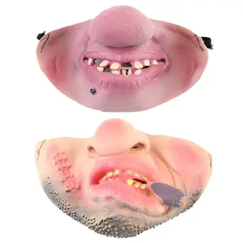 

2020 New Funny Mask Latex Half Face Scary Mask with Big Nose/Cigarette Holder Pattern P31B