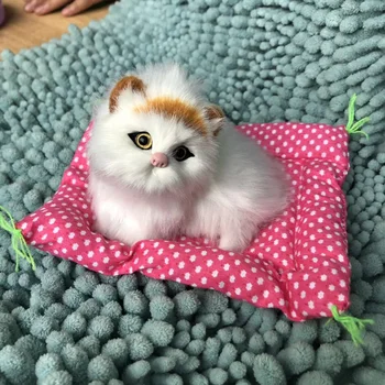 

1Pcs Realistic Kitten Cat Simulation Stuffed Living Animal Plush Toy for Kids Home Decorations FP8