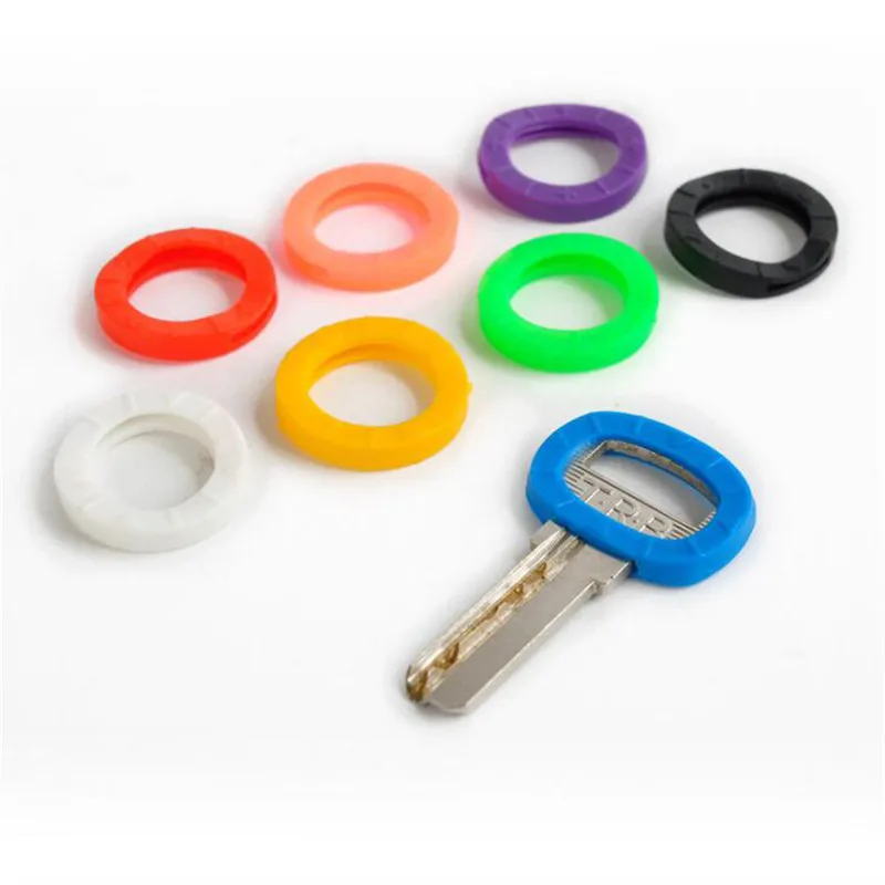 Wallets Organizer Silicone Bag Key-Case Hollow 8pcs Keyring Topper-Key-Holder Bright-Colors