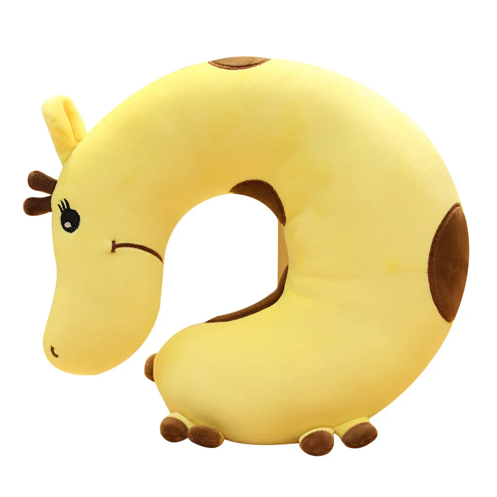 A Multi-Color Comfortable Cartoon Duck Pattern U Shaped PP Cotton Travel Neck Pillow Support Headrest Cushion For Support Head - Цвет: A