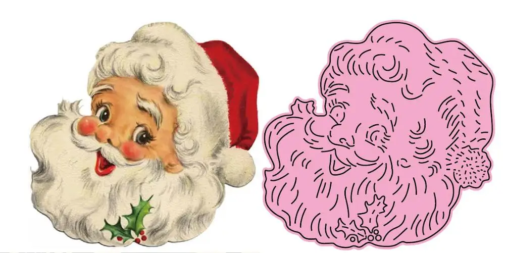 Рождество Санта Клаус Вырубные штампы фустель металличе Скрапбукинг вырубки для бумажного Крафта