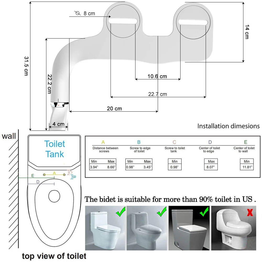 Насадка На сиденье унитаза SOOSI латунный Слив для биде двойное давление легкая